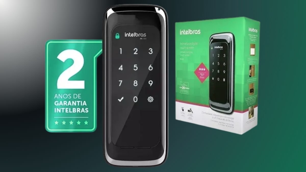 Fechadura Digital de Sobrepor Touch Screen FR 101 Preto Intelbras